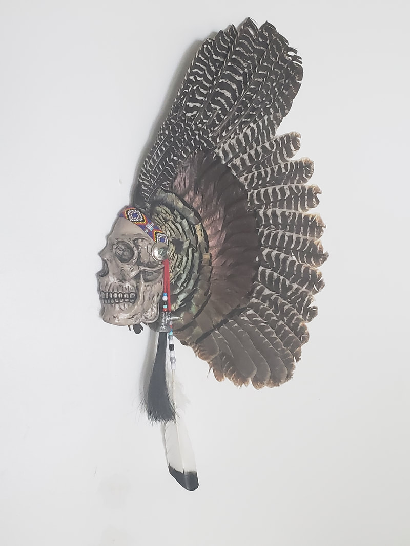 War Bird Indian Face Turkey Wing Mount